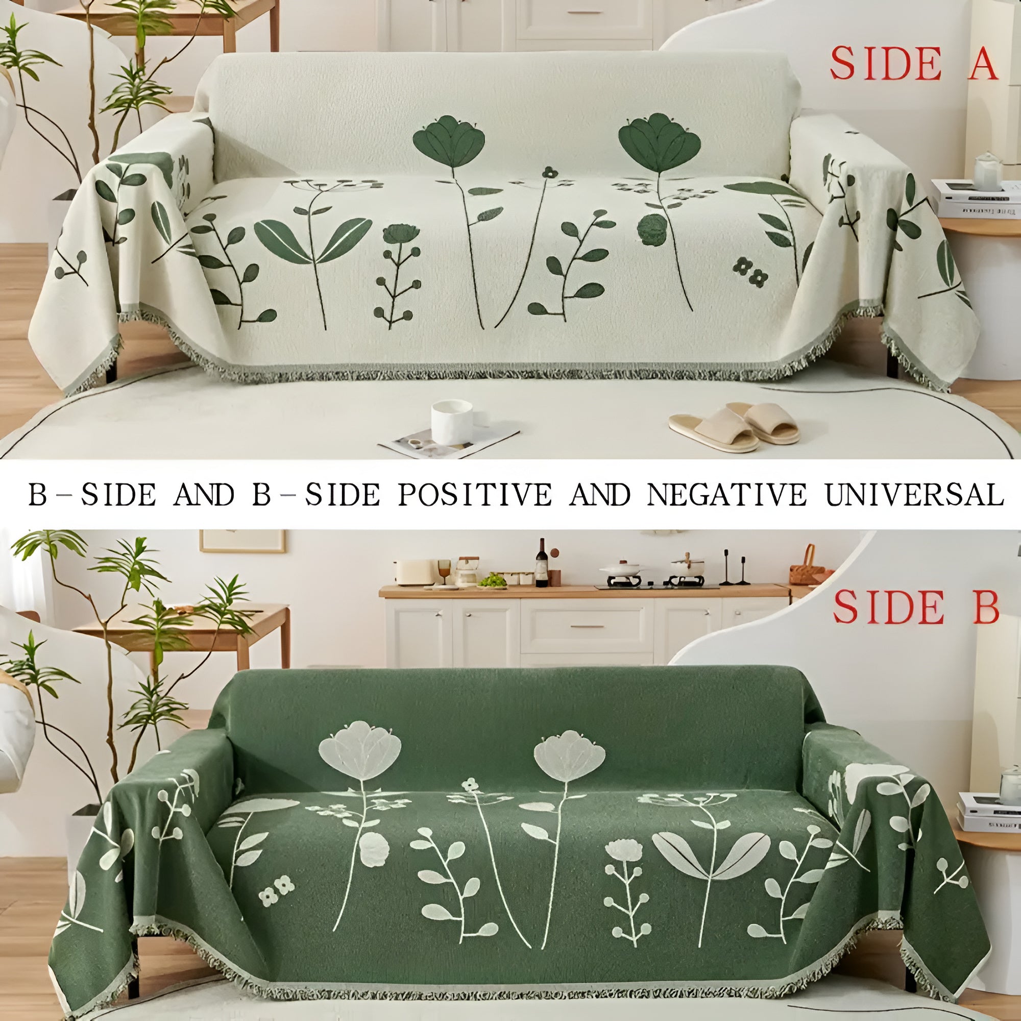 Modern Bloom Reversible Couch Cover