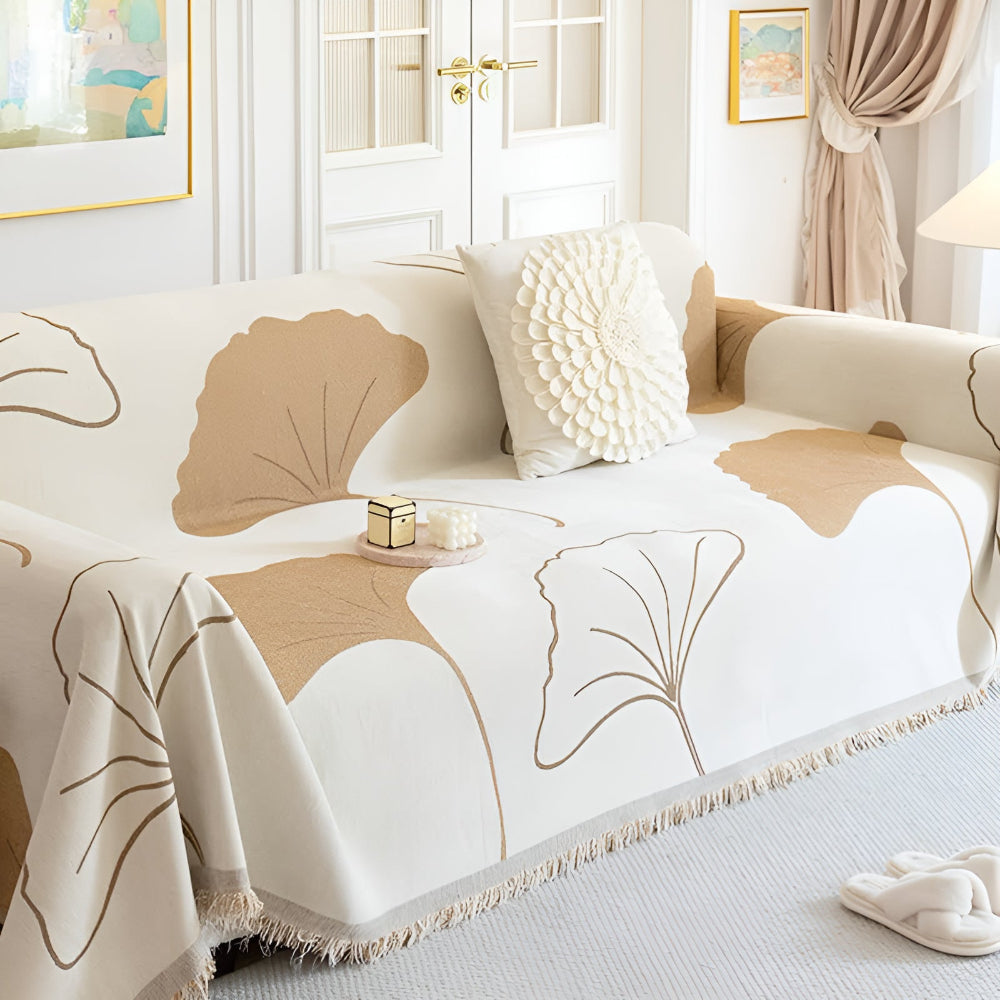 Pastoral Style Ginkgo Leaf Couch Cover