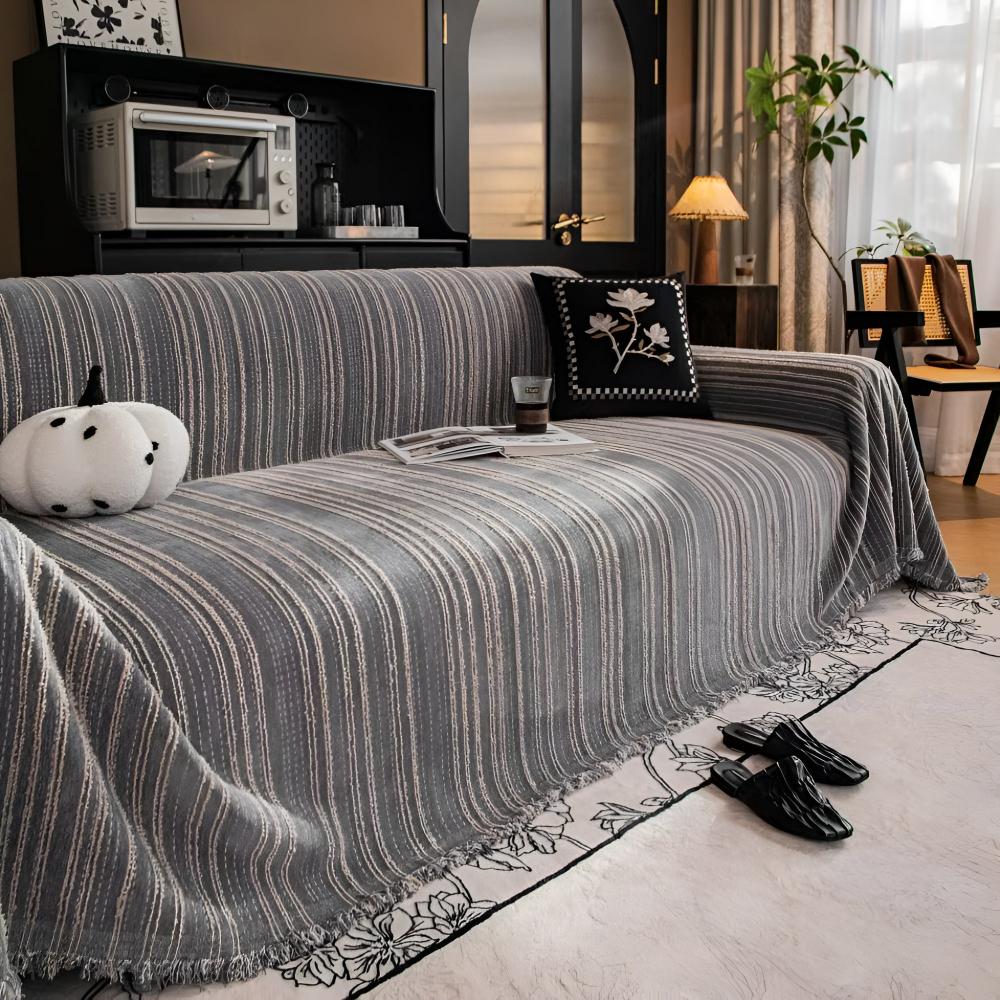 Regal Stripes Chenille Couch Cover