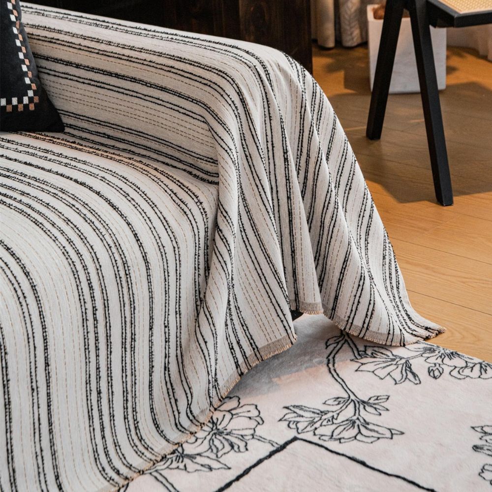 Regal Stripes Chenille Couch Cover