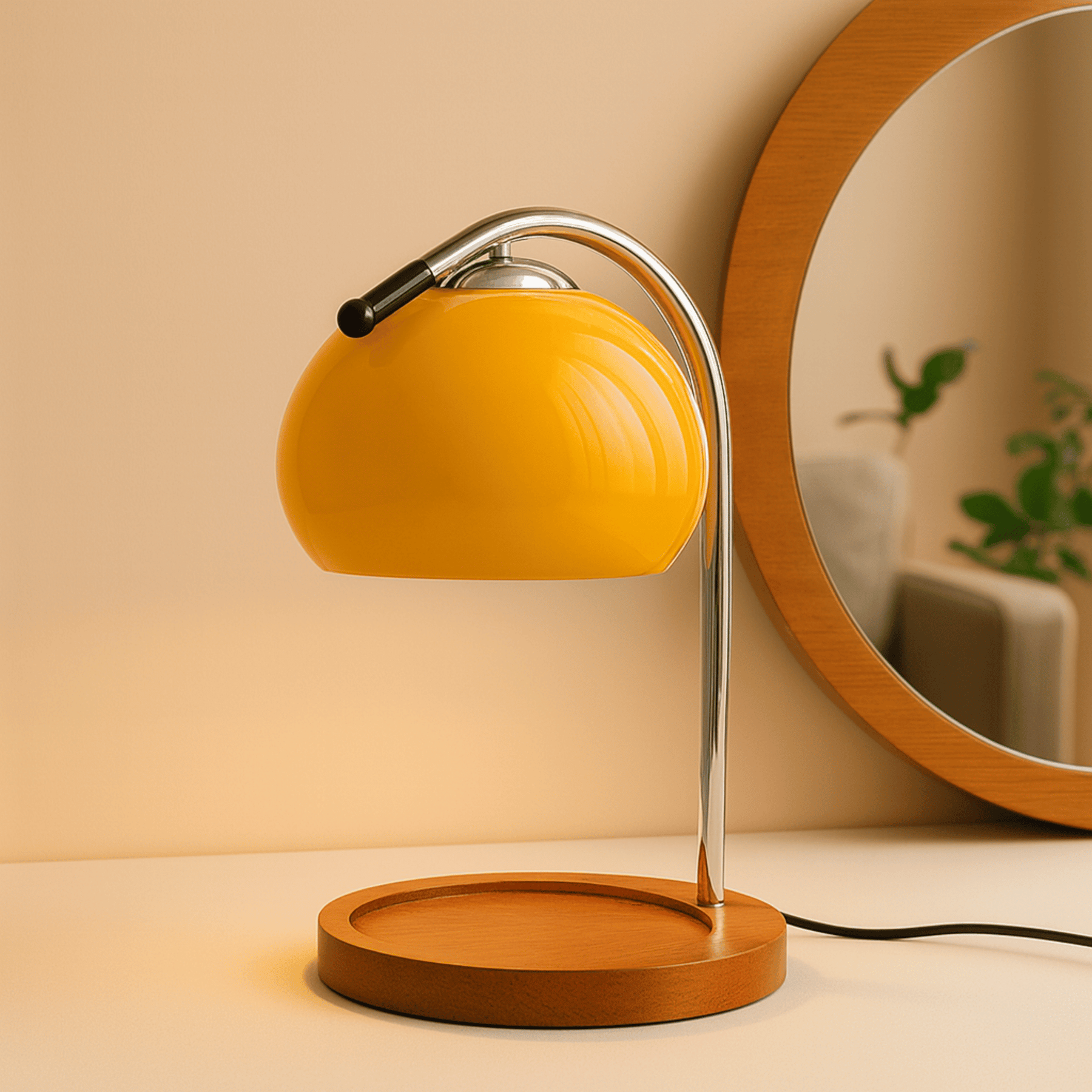 Stained Glass Table Lamp with LED Light and Candle Warmer Base
