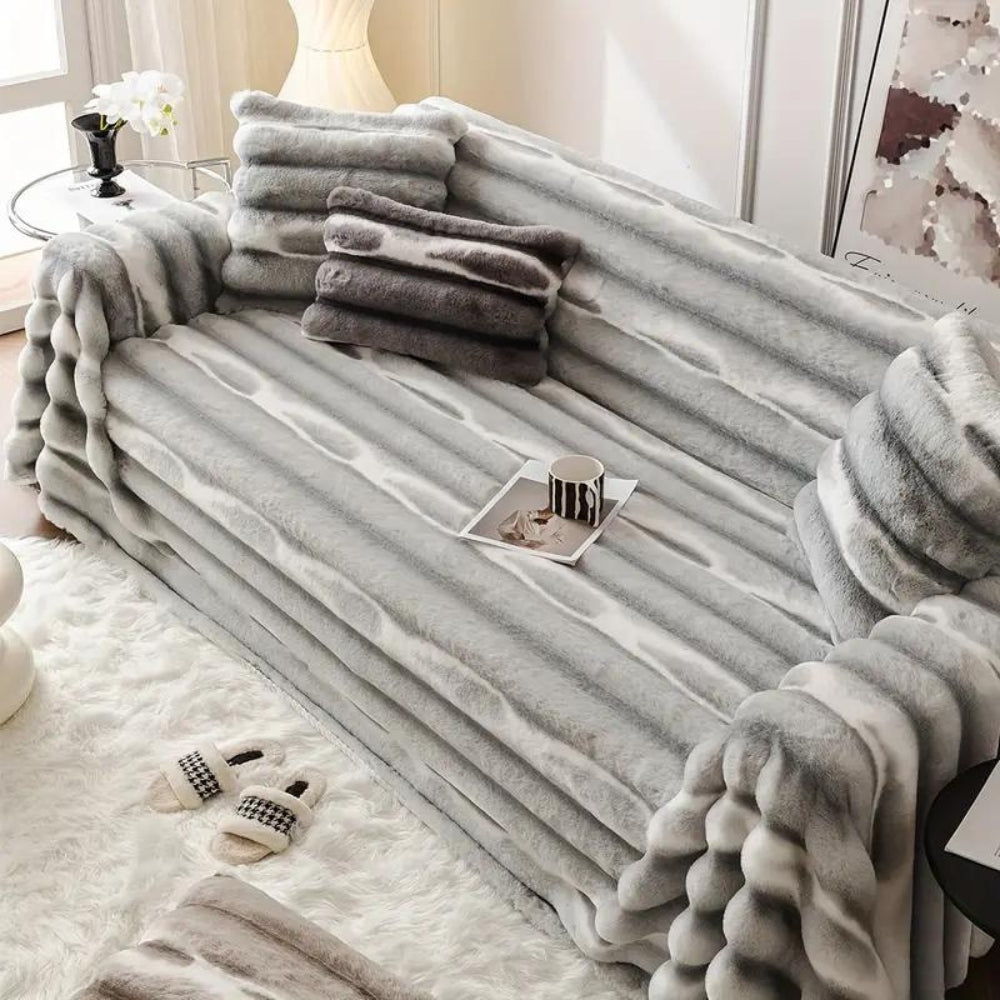 Velvet Faux Fur Couch Cover
