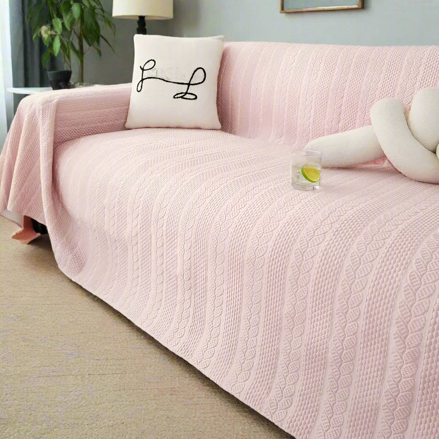 Tranquil Plush Leaf Couch Cover