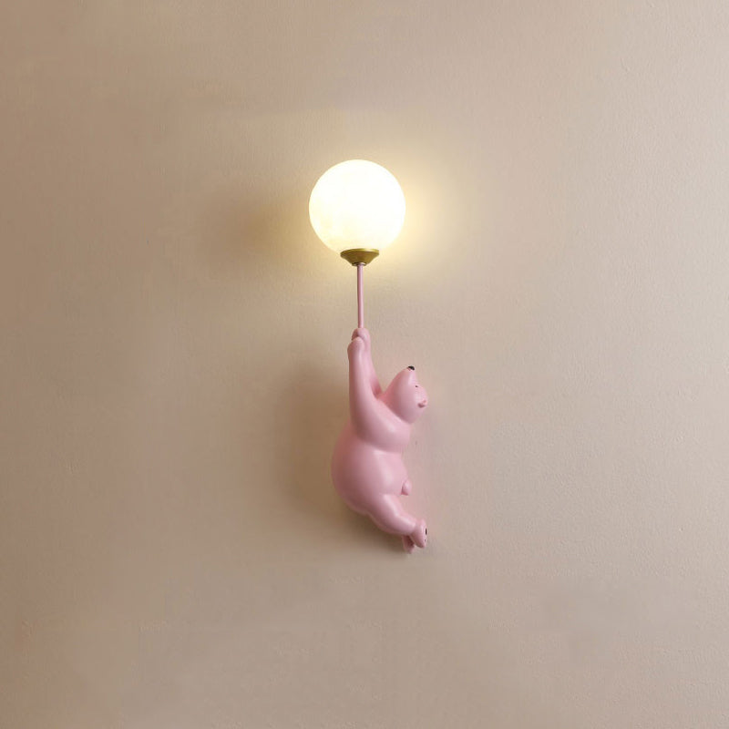 Cute Bear Wall Lamp Kids Room Balloon Light Decorative
