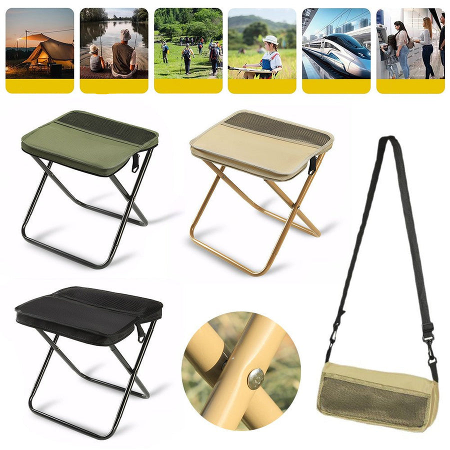 Foldable Camping Stool with Carry Bag Portable Seat Chair
