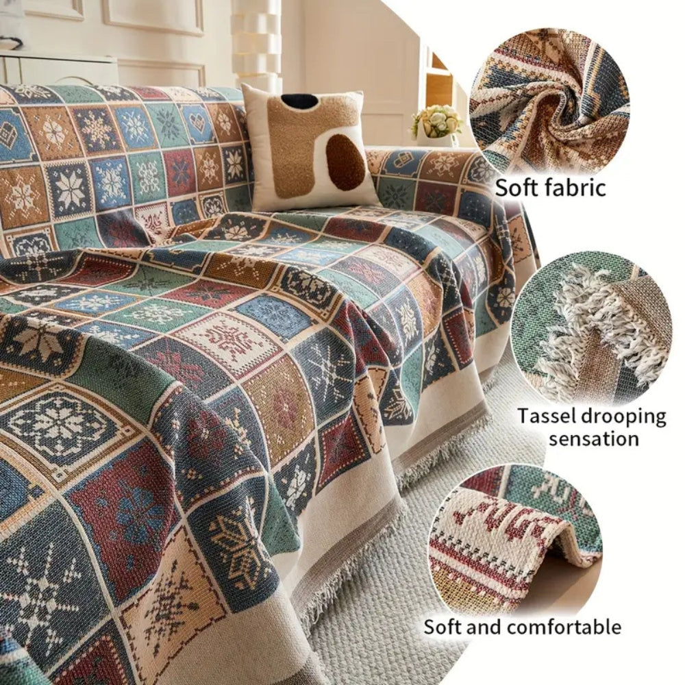 Geneva Boho Knitted Couch Cover