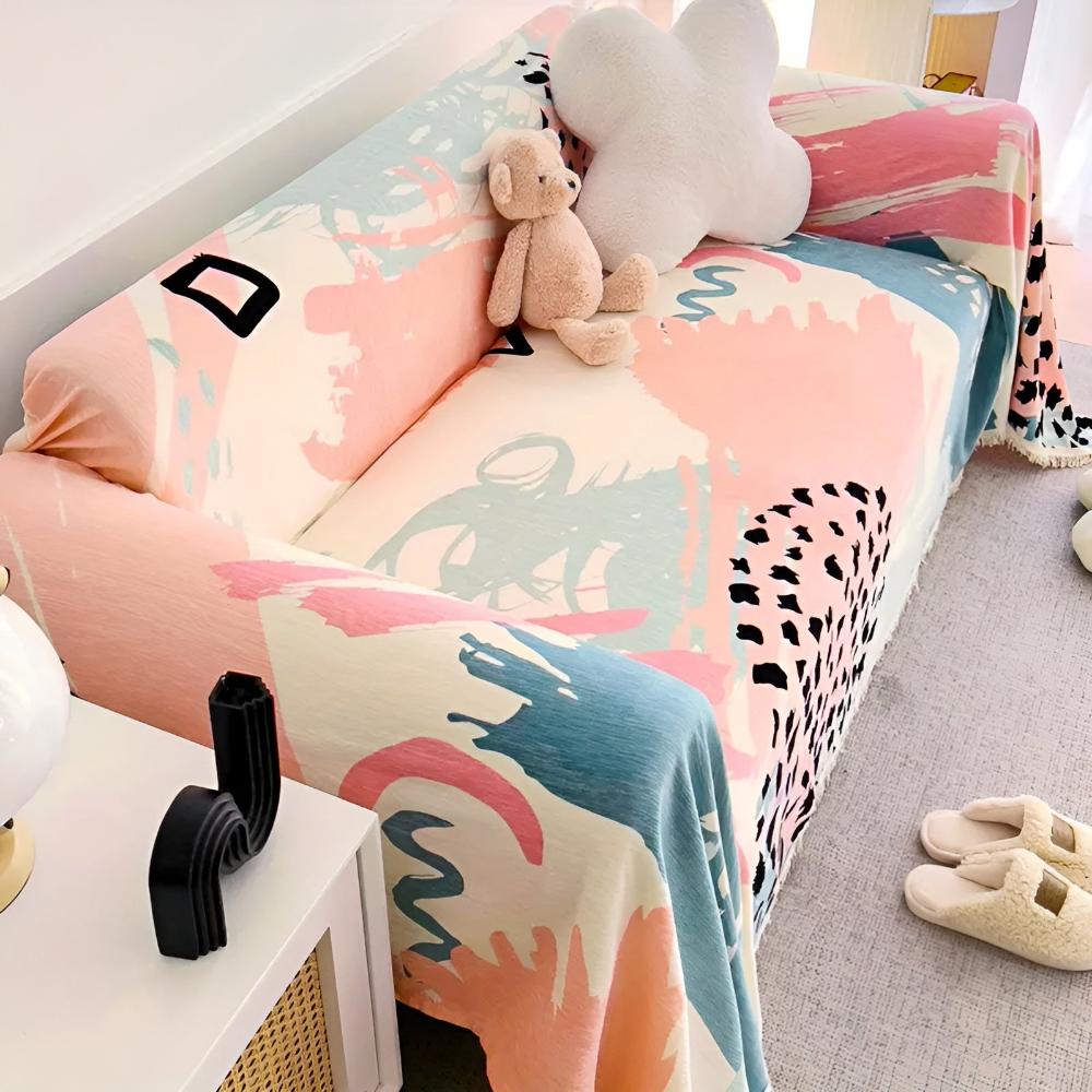 Whimsical Watercolour Couch Cover