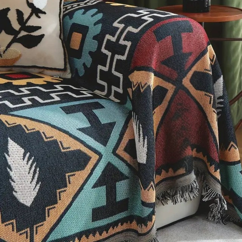 Aztec Geometric Pattern Couch Cover
