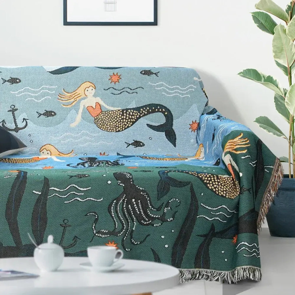 Underwater Mermaid Couch Cover