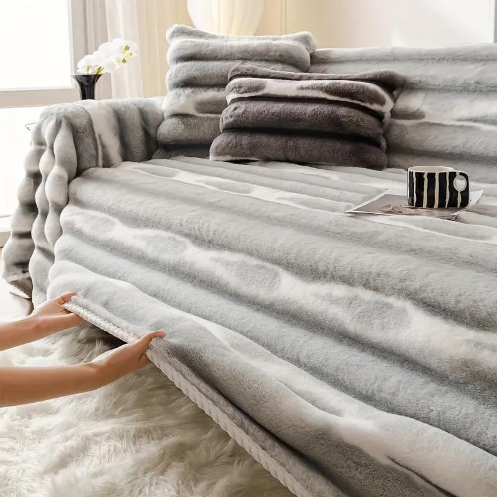 Velvet Faux Fur Couch Cover