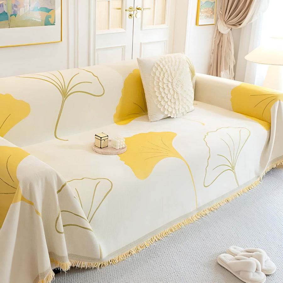 Pastoral Style Ginkgo Leaf Couch Cover