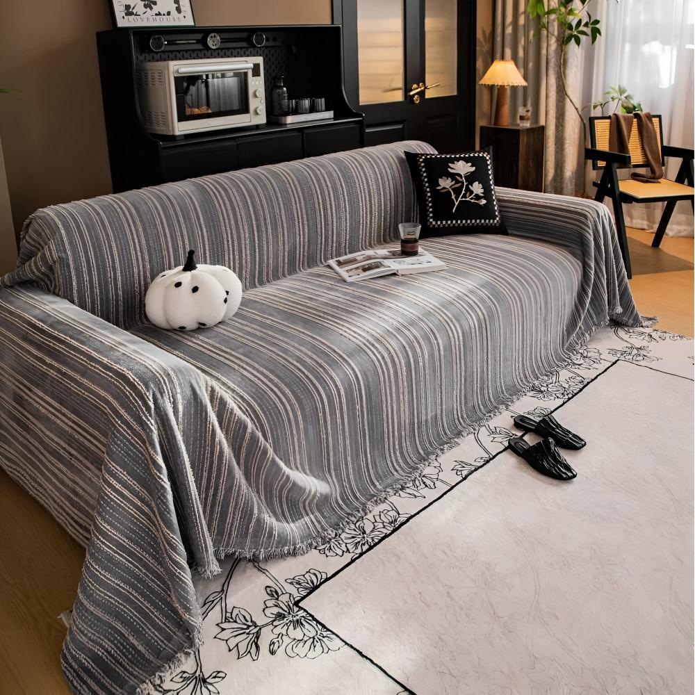 Regal Stripes Chenille Couch Cover