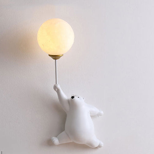 Cute Bear Wall Lamp Kids Room Balloon Light Decorative