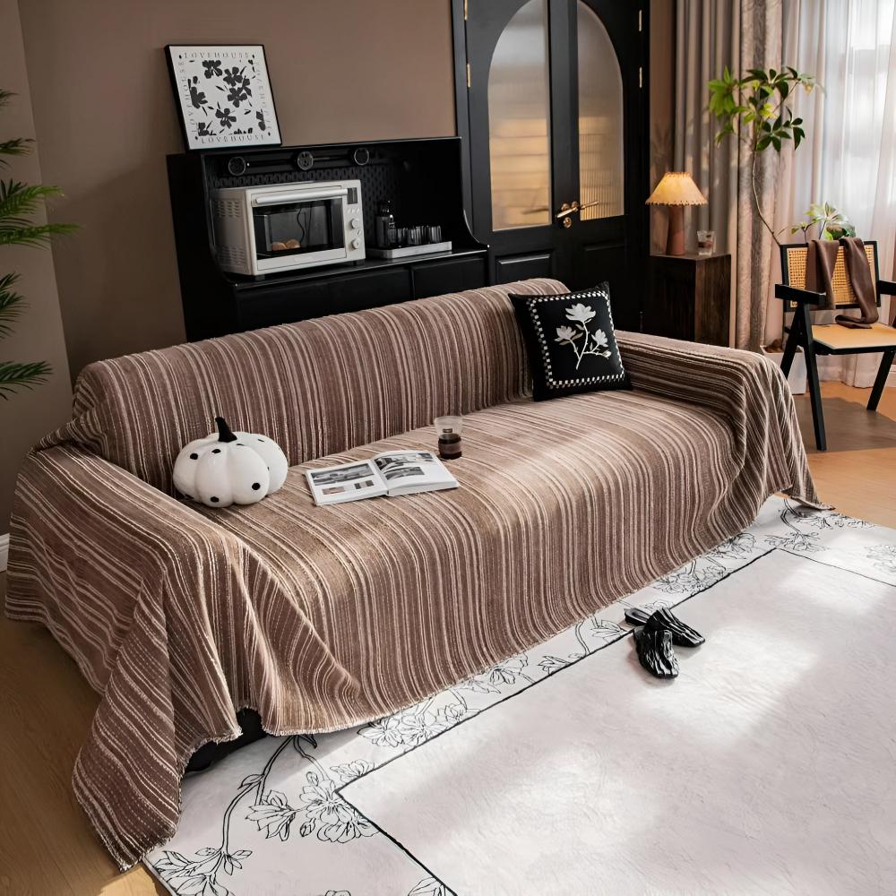 Regal Stripes Chenille Couch Cover