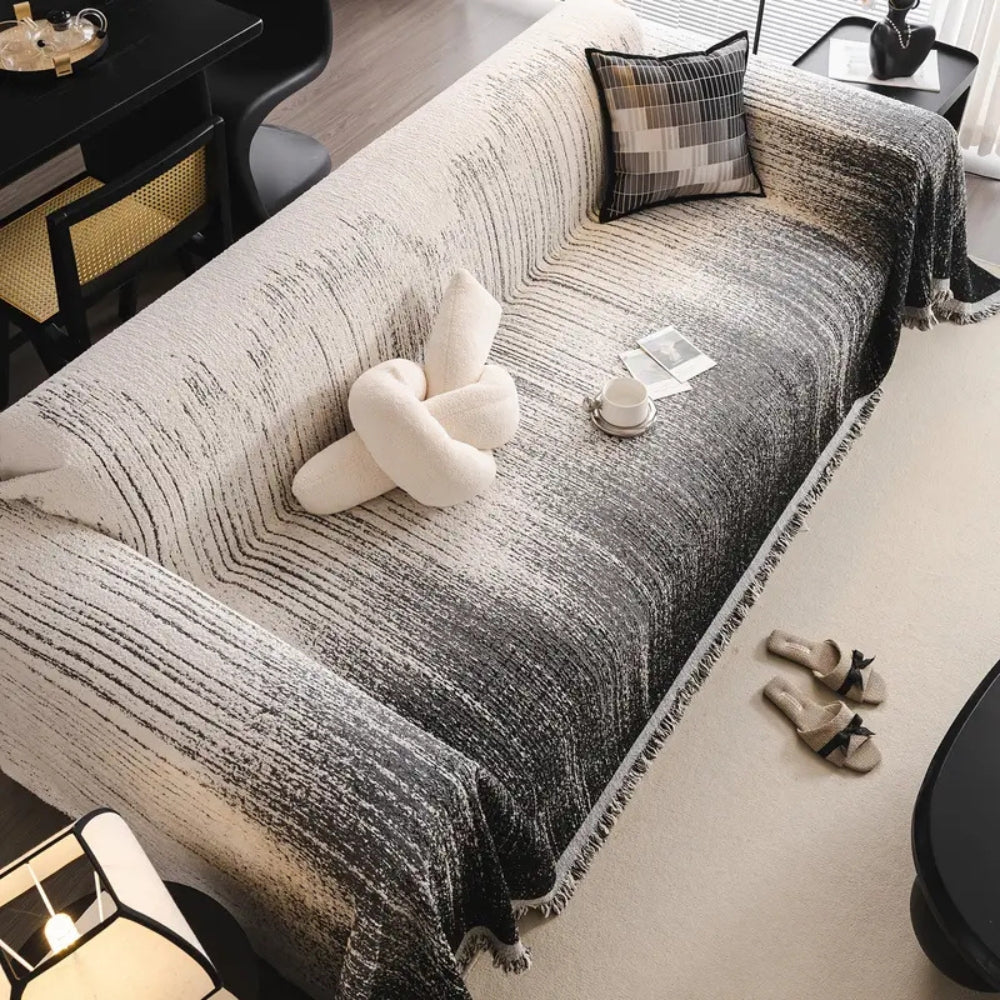 Neutral Tone Chenille Couch Cover