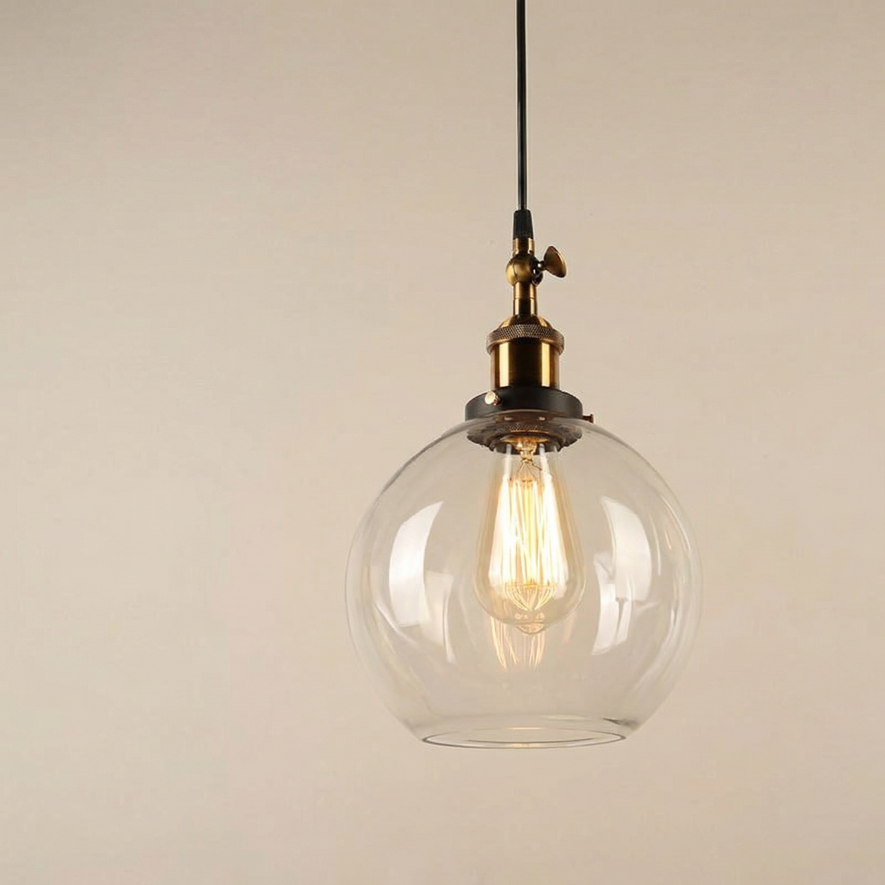 Vintage Globe Glass Pendant Light
