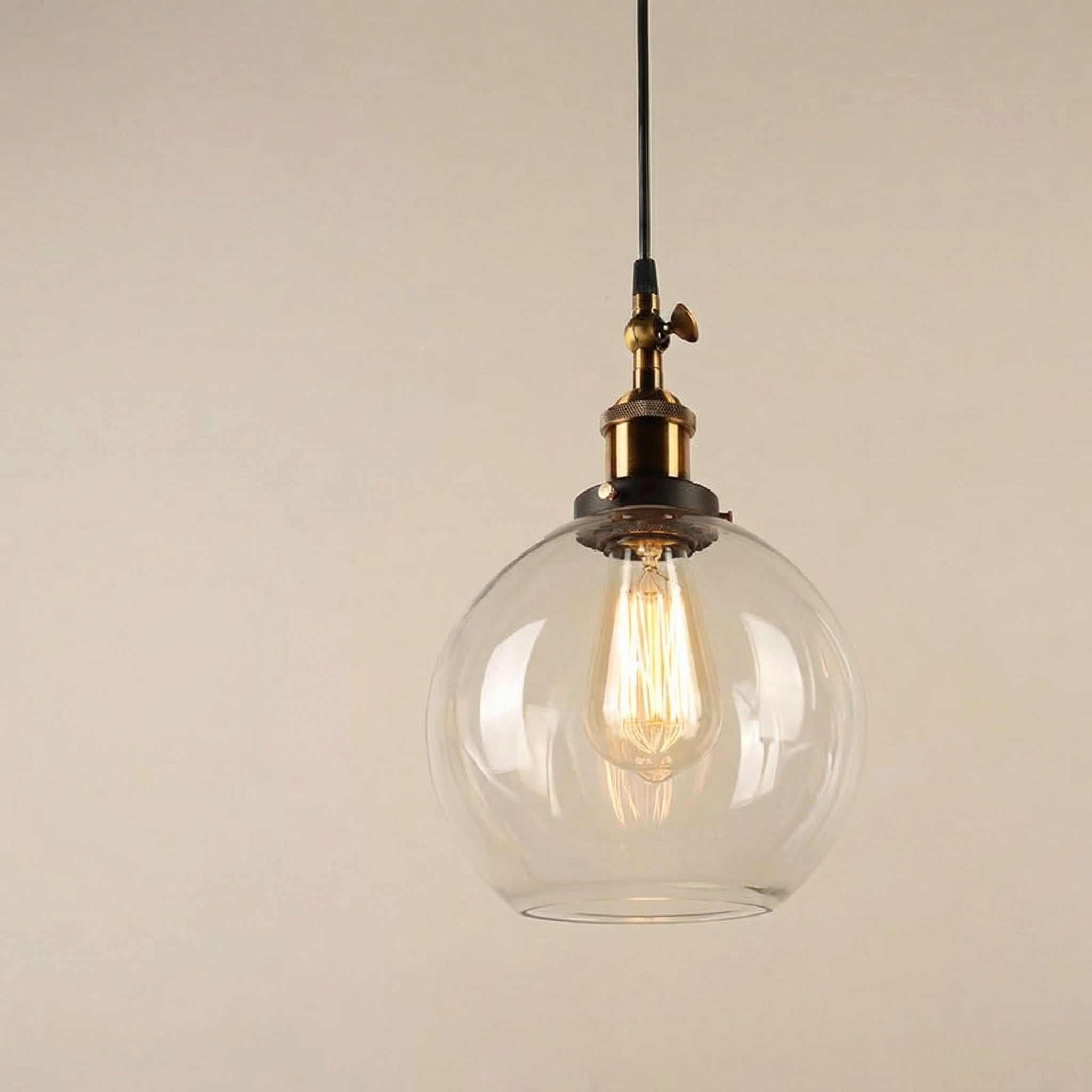 Vintage Globe Glass Pendant Light