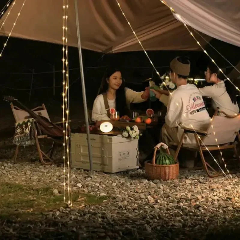 Rechargeable Camping Lantern with Retractable LED String Lights
