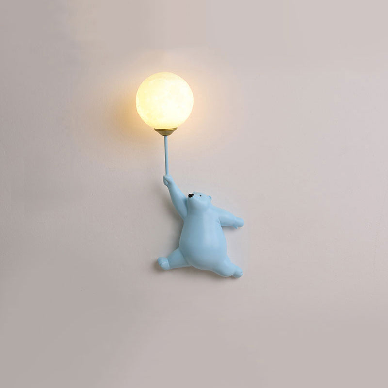 Cute Bear Wall Lamp Kids Room Balloon Light Decorative