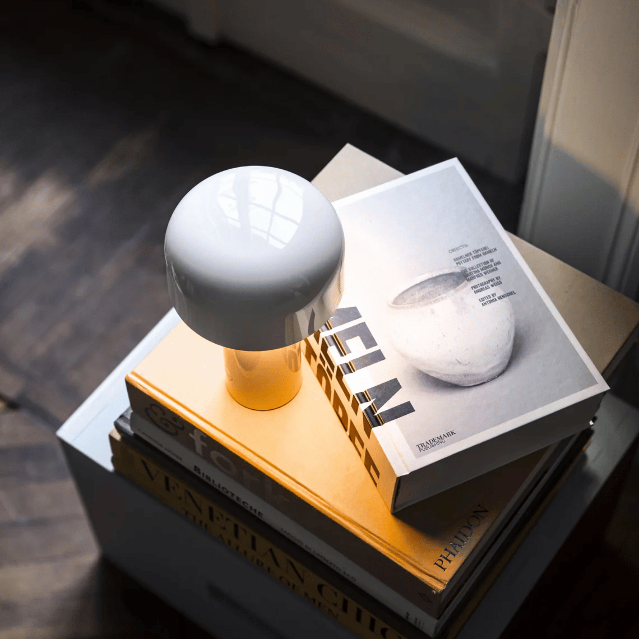 Rechargeable LED Table Lamp with Metal Shade