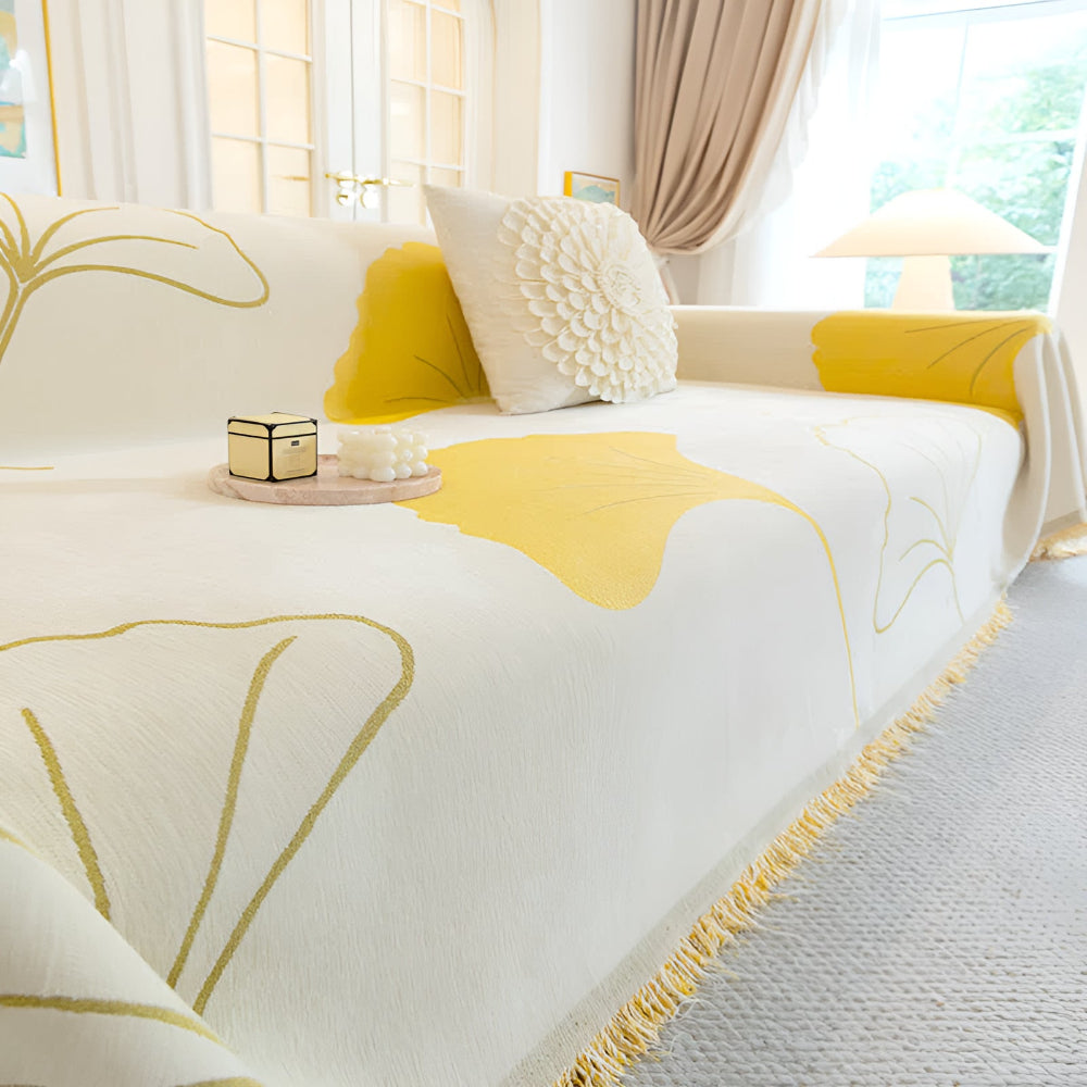 Pastoral Style Ginkgo Leaf Couch Cover