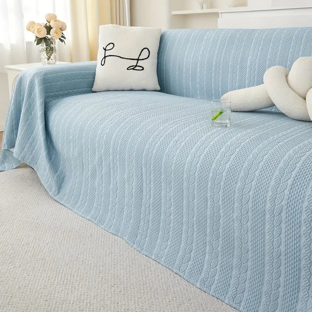 Tranquil Plush Leaf Couch Cover
