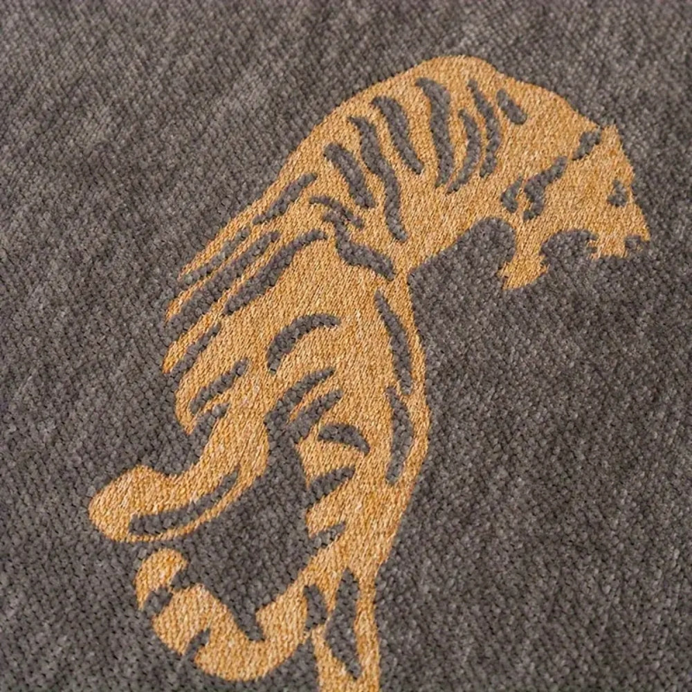 Safari Tiger Chenille Couch Cover