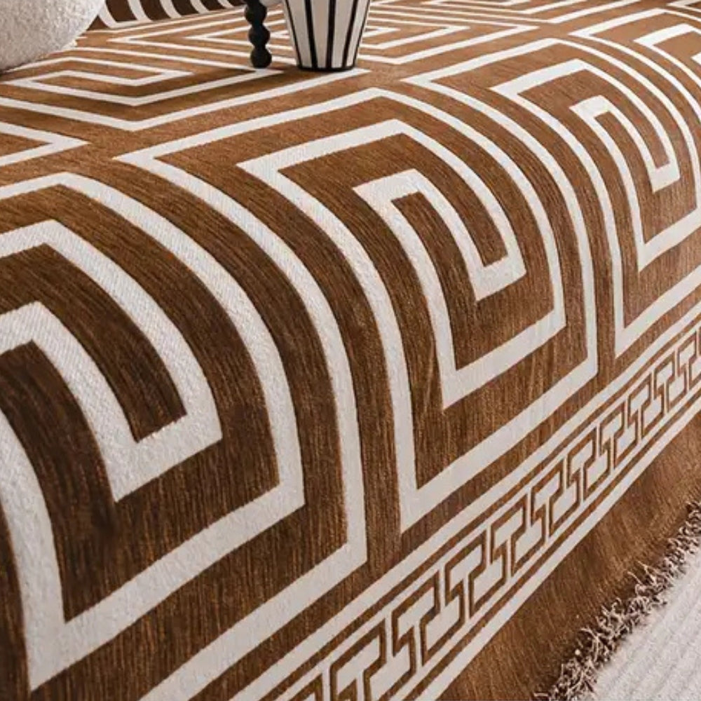 Meander Tassels Chenille Couch Cover