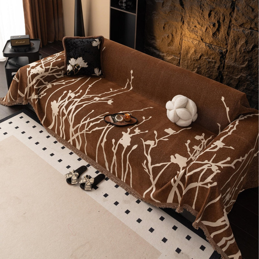 Twilight Branches Chenille Couch Cover