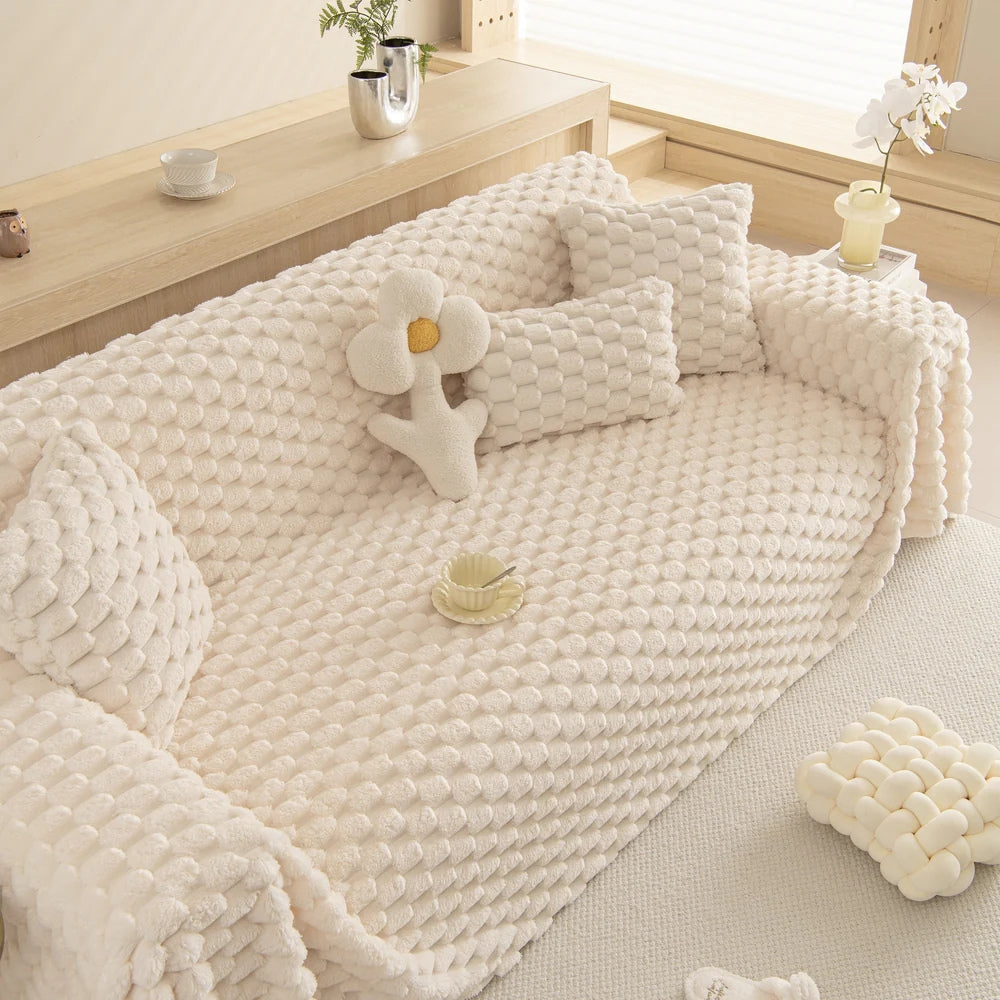 Tufted Rabbit Faux Couch Cover