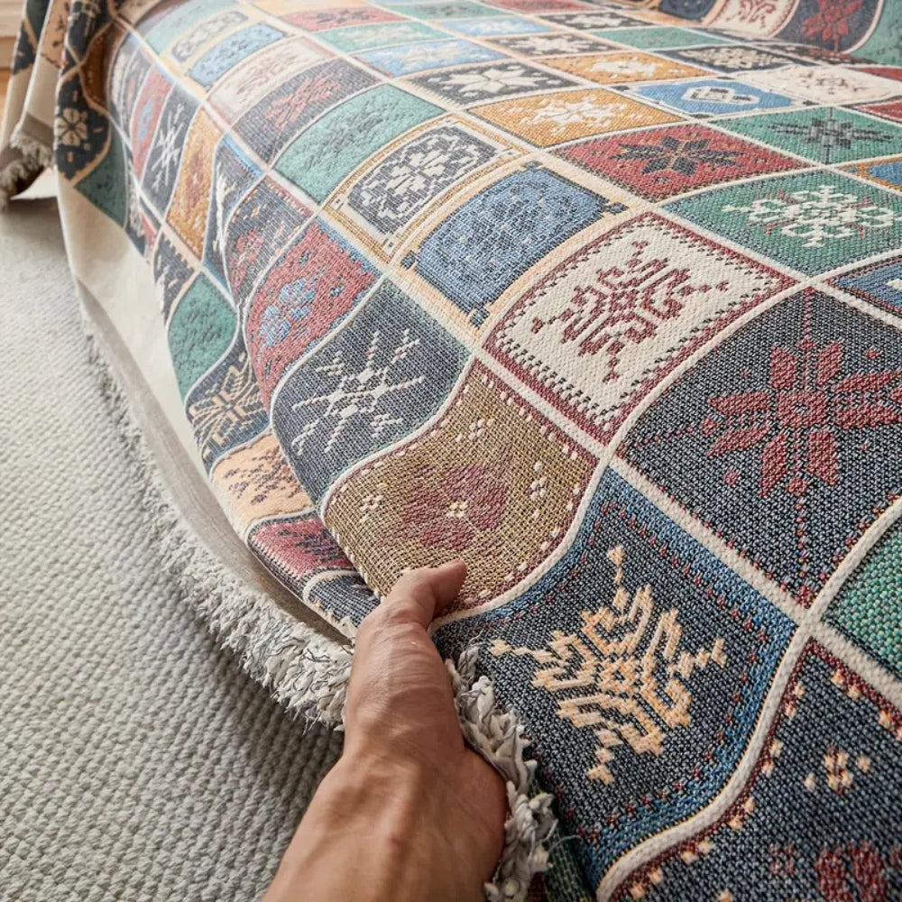 Geneva Boho Knitted Couch Cover