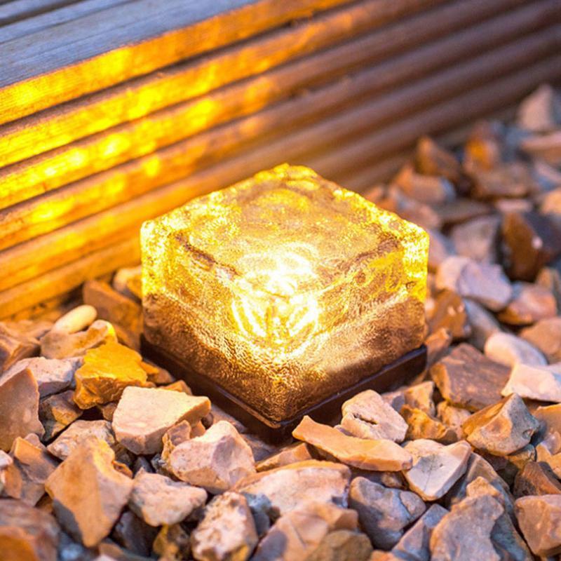 Solar Garden Cube Light With Colour Changing Water Ripple Effect