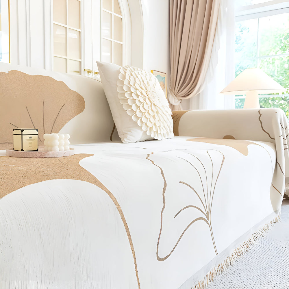 Pastoral Style Ginkgo Leaf Couch Cover