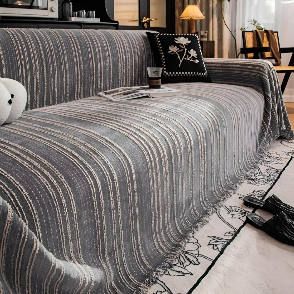 Regal Stripes Chenille Couch Cover