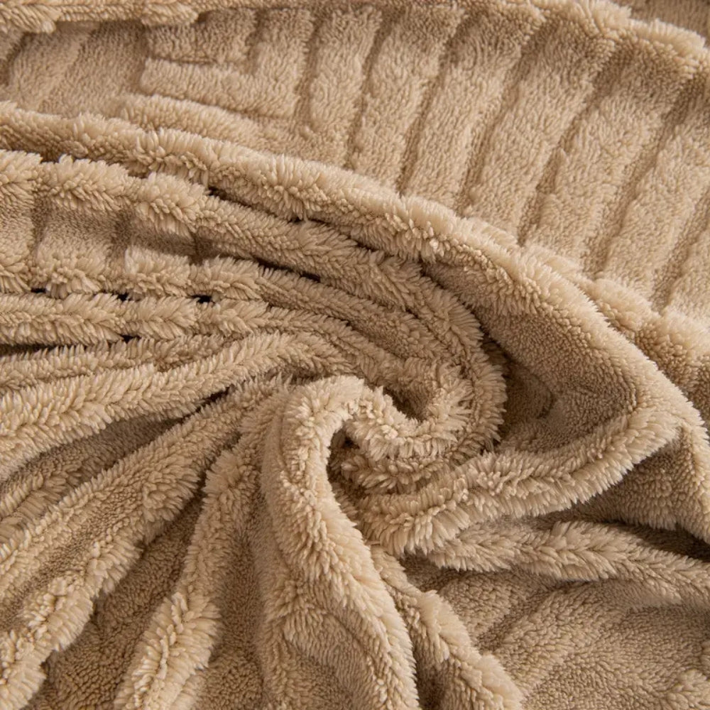 Herringbone Leaf Design Fleece Couch Cover