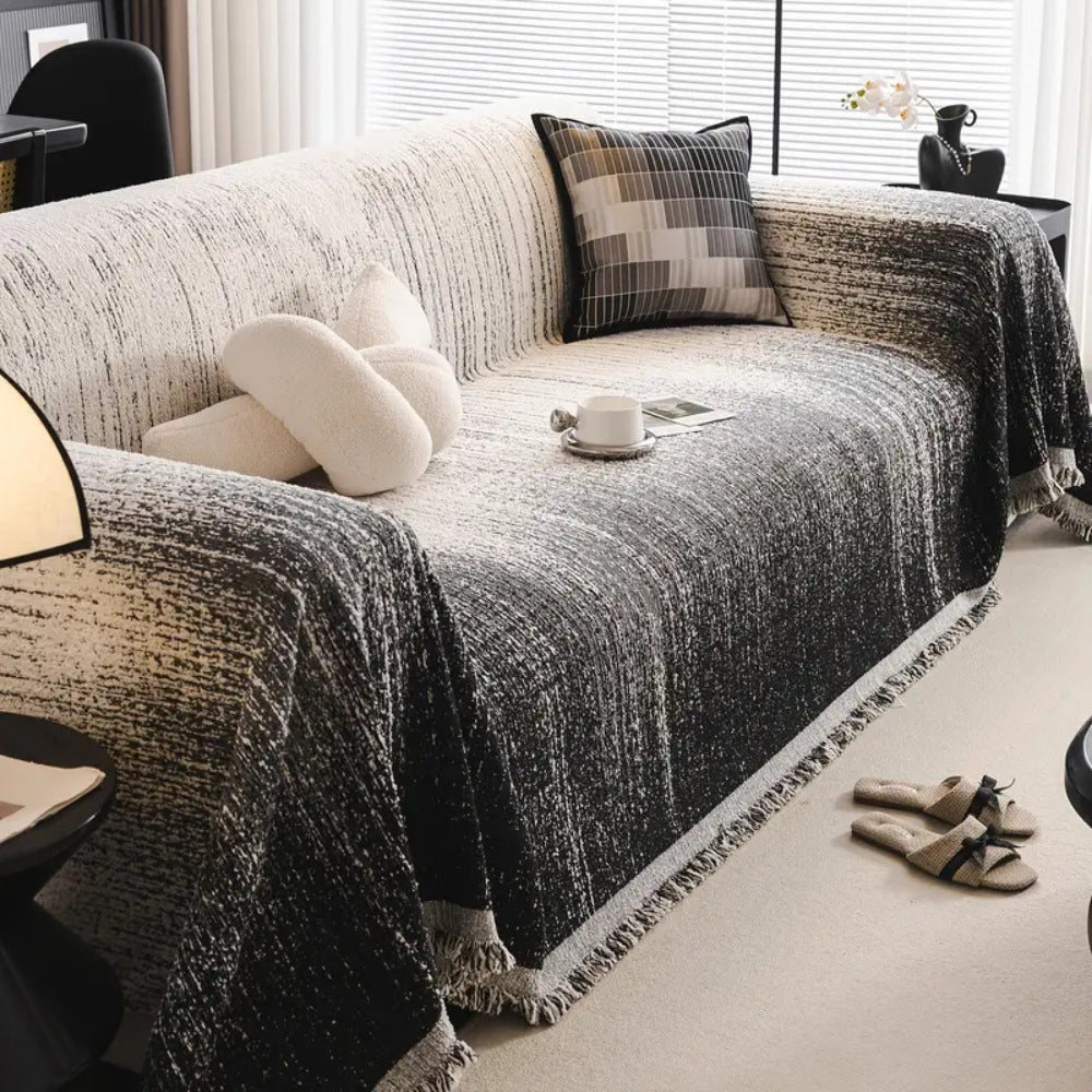 Neutral Tone Chenille Couch Cover