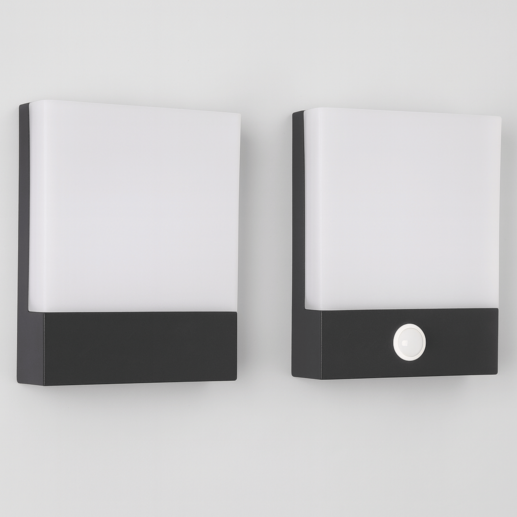 LED Exterior Wall Lamp with Flat Panel and Motion Detection