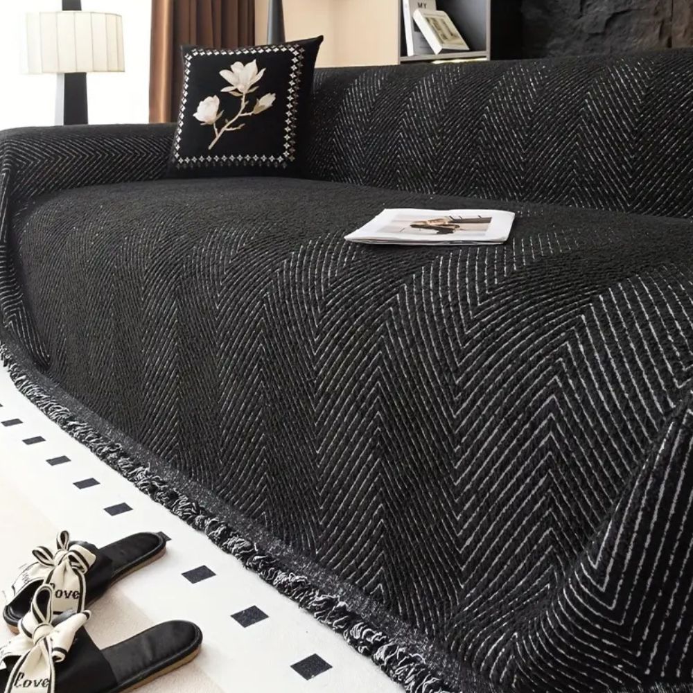 Sofa Cover Herringbone Pattern Slipcover for Couch Protection