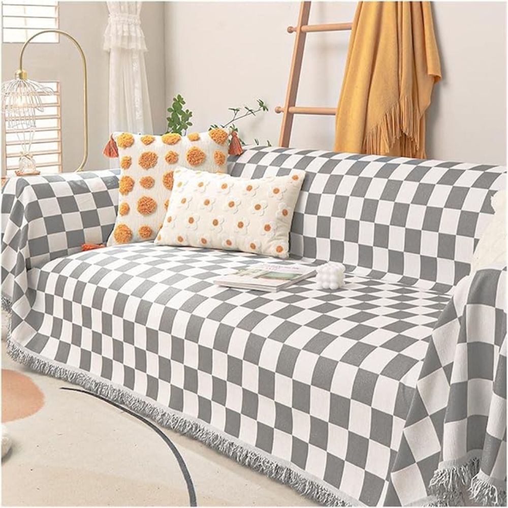 Checkerboard Anti-Scratch Couch Cover
