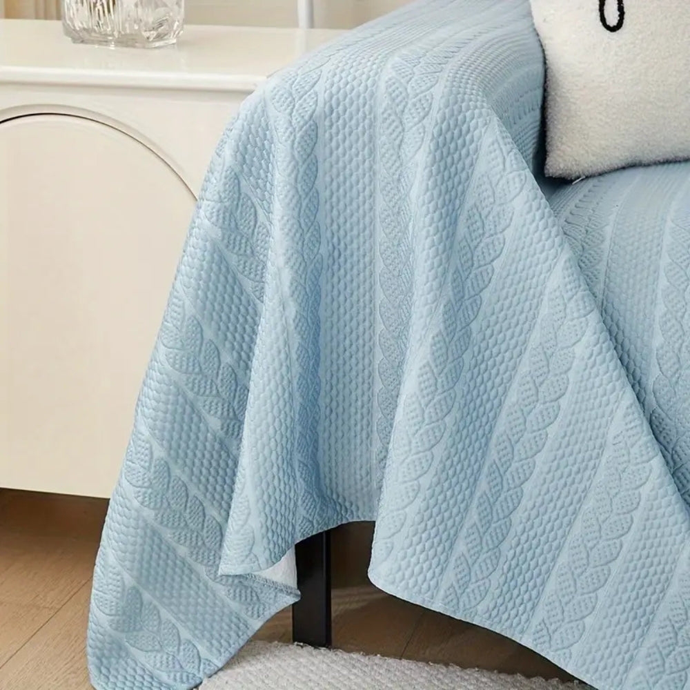 Tranquil Plush Leaf Couch Cover