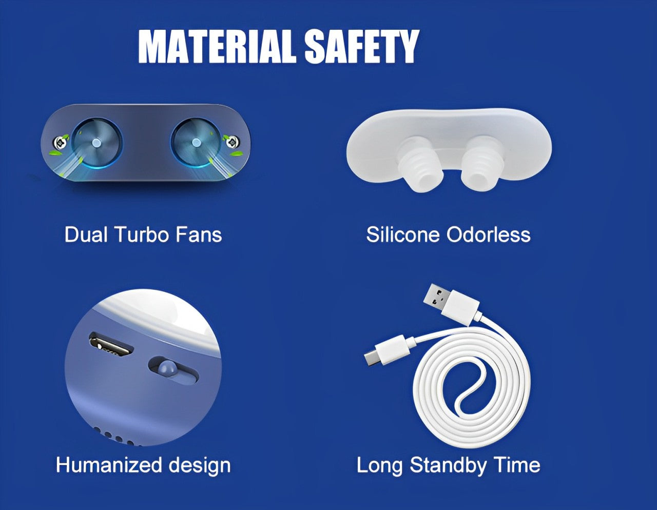Compact Apnea Silent Sleep Aid Device Portable Night Breathing Support