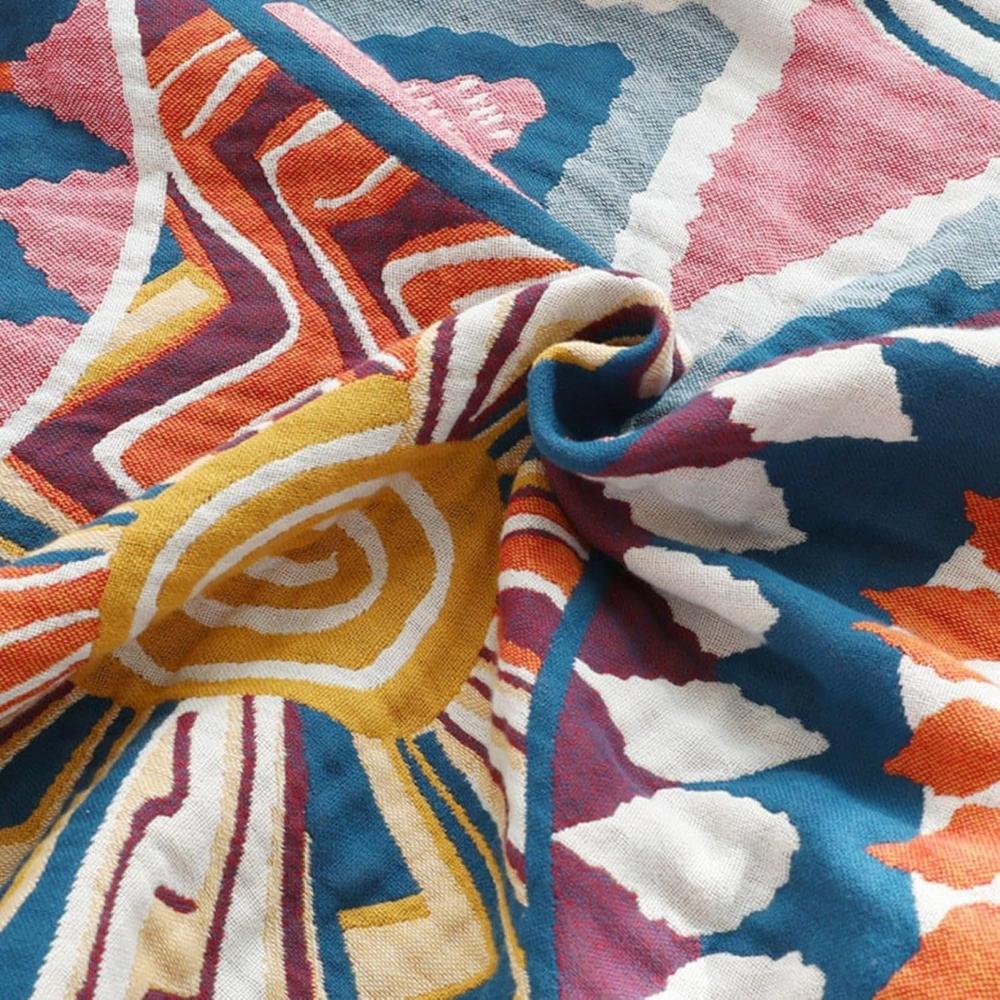 Nordic Sunburst Cotton Blanket