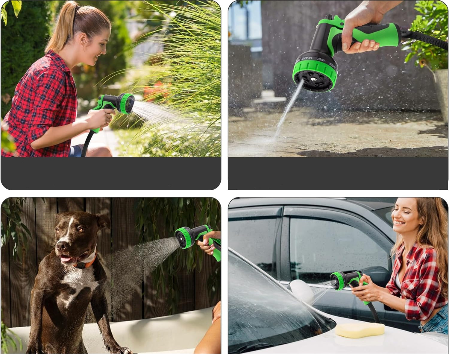 Expandable Garden Hose with 10 Function Spray Nozzle Pipe