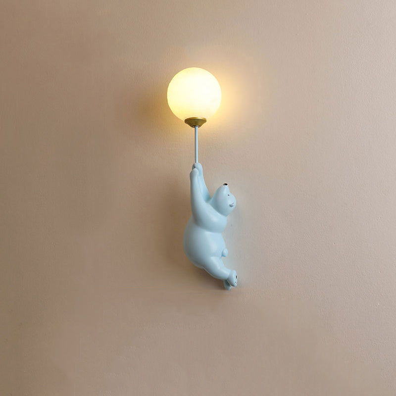Cute Bear Wall Lamp Kids Room Balloon Light Decorative