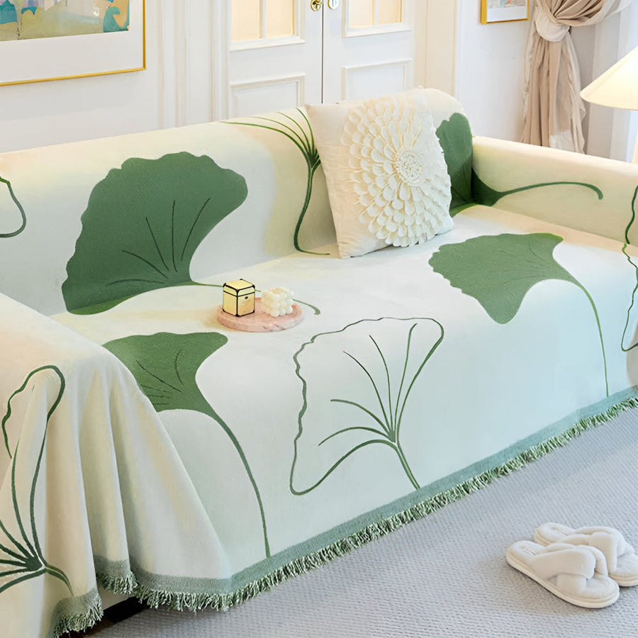 Pastoral Style Ginkgo Leaf Couch Cover