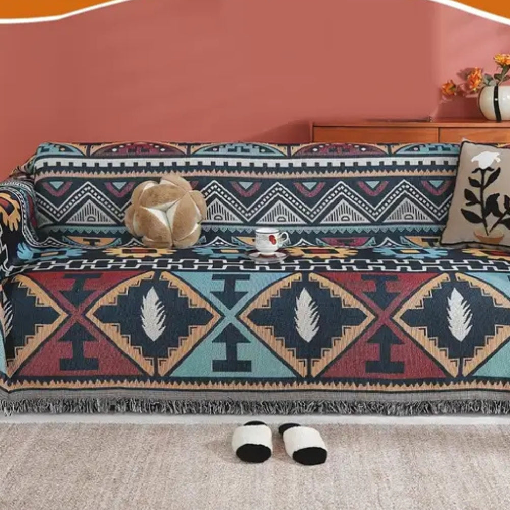 Aztec Geometric Pattern Couch Cover