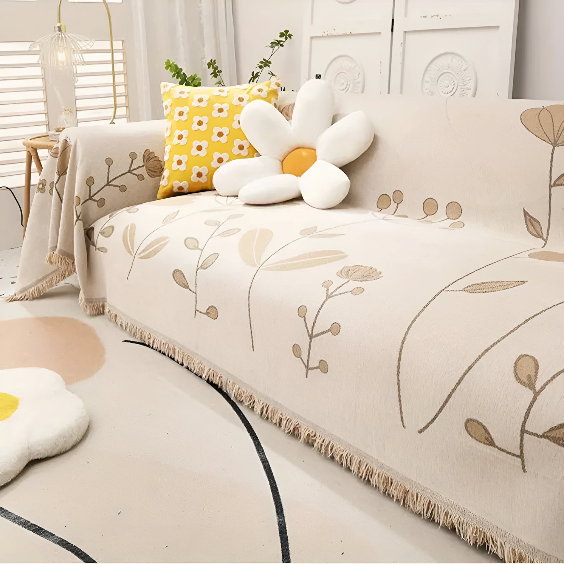 Modern Bloom Reversible Couch Cover