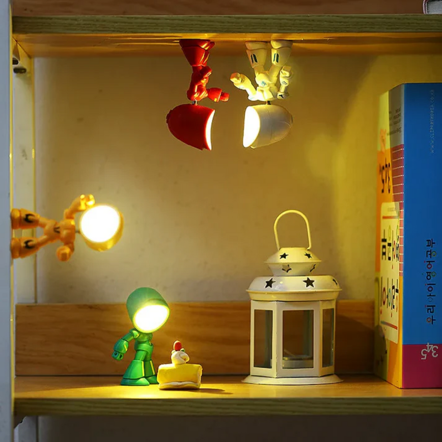 Robot-inspired Figure Plastic LED Table Lamp with Adjustable Head