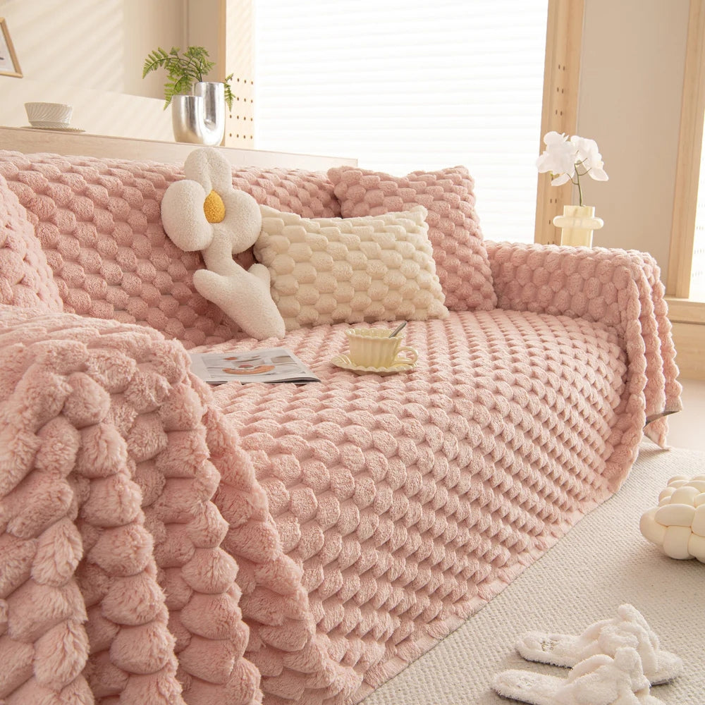 Tufted Rabbit Faux Couch Cover