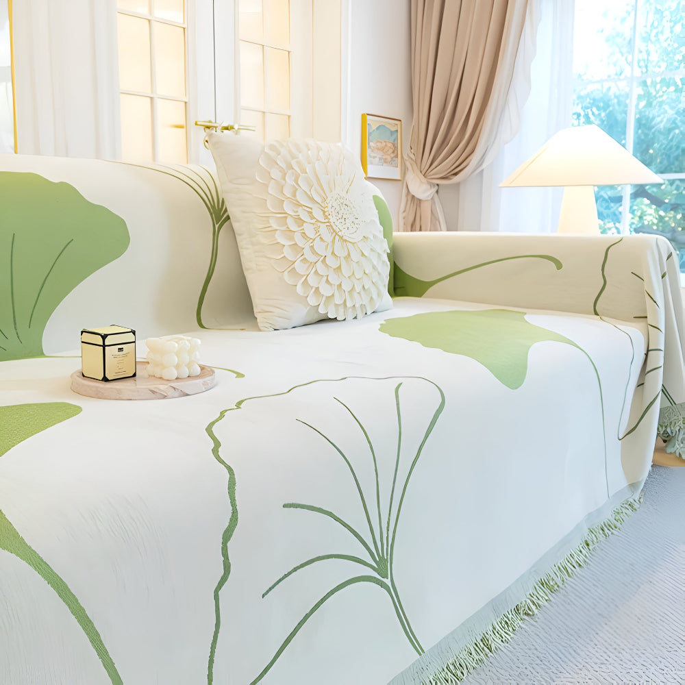 Pastoral Style Ginkgo Leaf Couch Cover